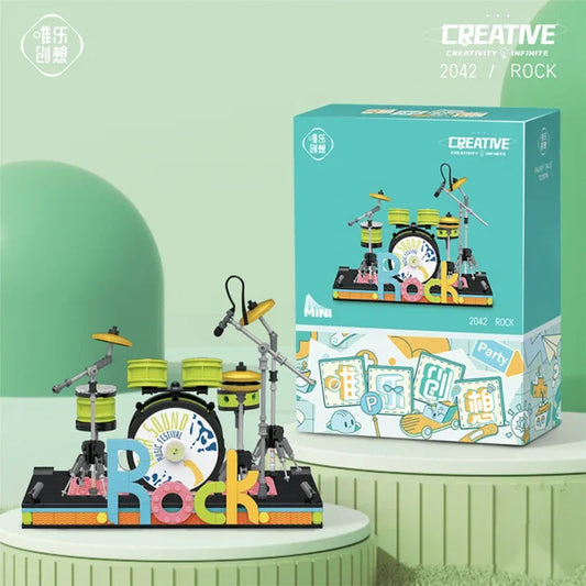 TOYLINX  Musical Instrument Building Block Toy Set Electronic Drum Electronic Organ Construction Toy Gift for Children Good Vibrations