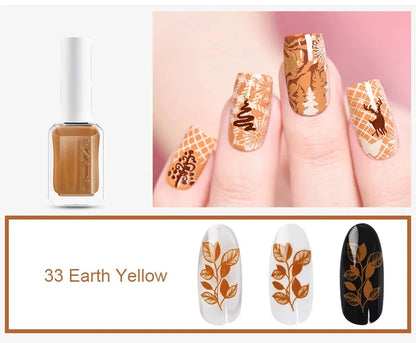 KADS Professional 11ml 24 Colors Nail Stamping Polish Gold Silver Nails Art Varnish for Stamping Plate DIY Nail Printing Polish Good Vibrations