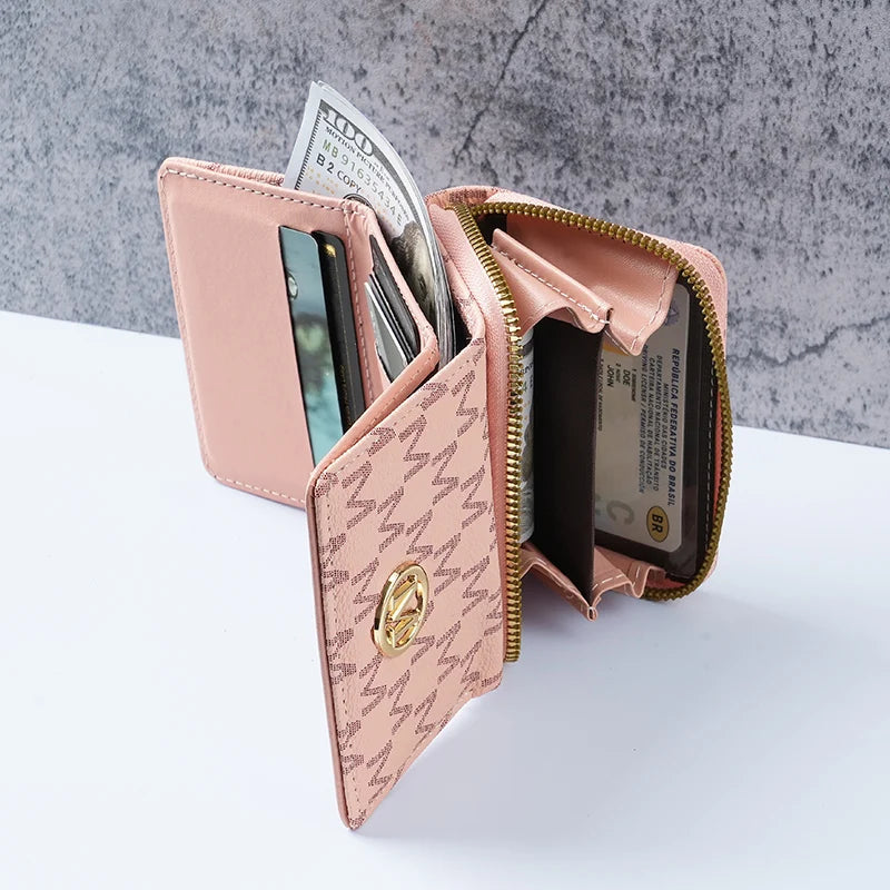 Fashion Letter Print Wallet For Women Zippered Large Capacity Multi-Card Slots Portable Organizer Clutch Purse Good Vibrations