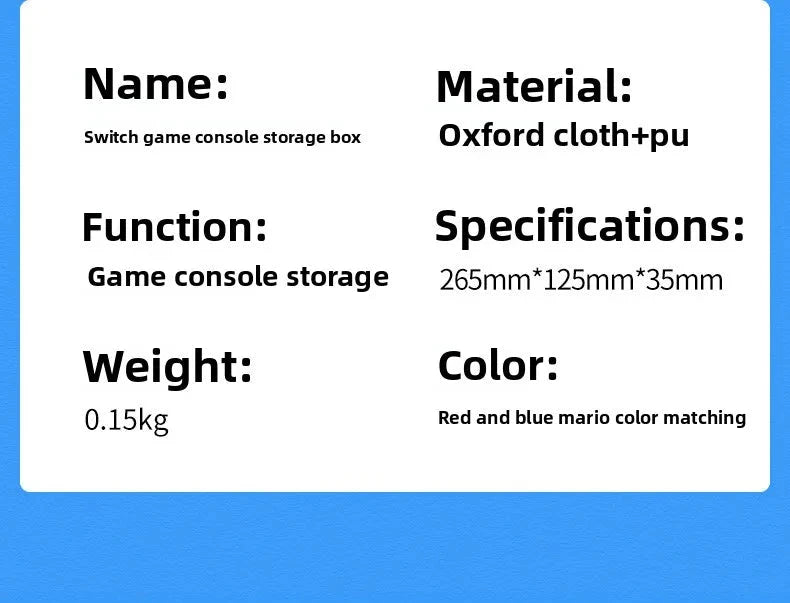 Storage Bag For Switch Portable NS Console Switch OLED Game Accessories Carrying Case Travel Cover Set Good Vibrations