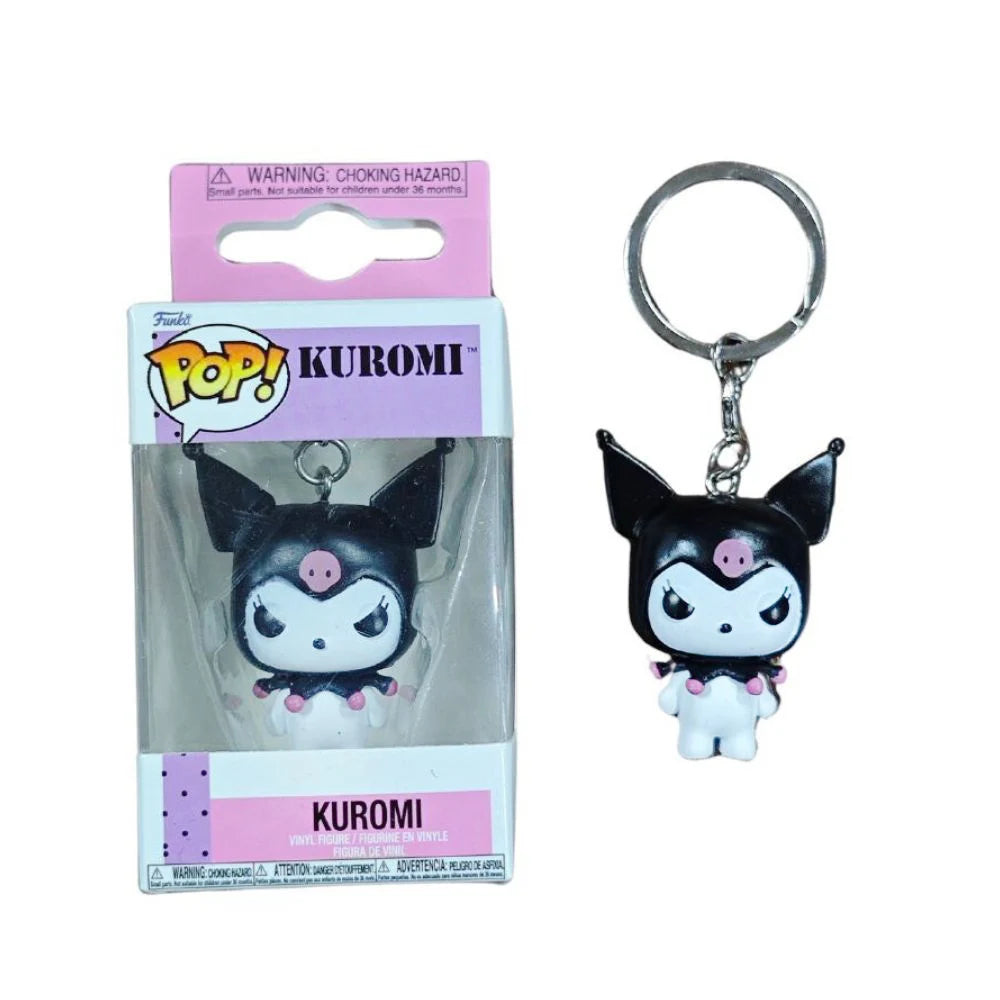 My Melody Kuromi With Baku Keychain Toy Hello Kitty Pochacco Devil Kuromi Pocket Pop Keychain Collectible Model Toys Good Vibrations