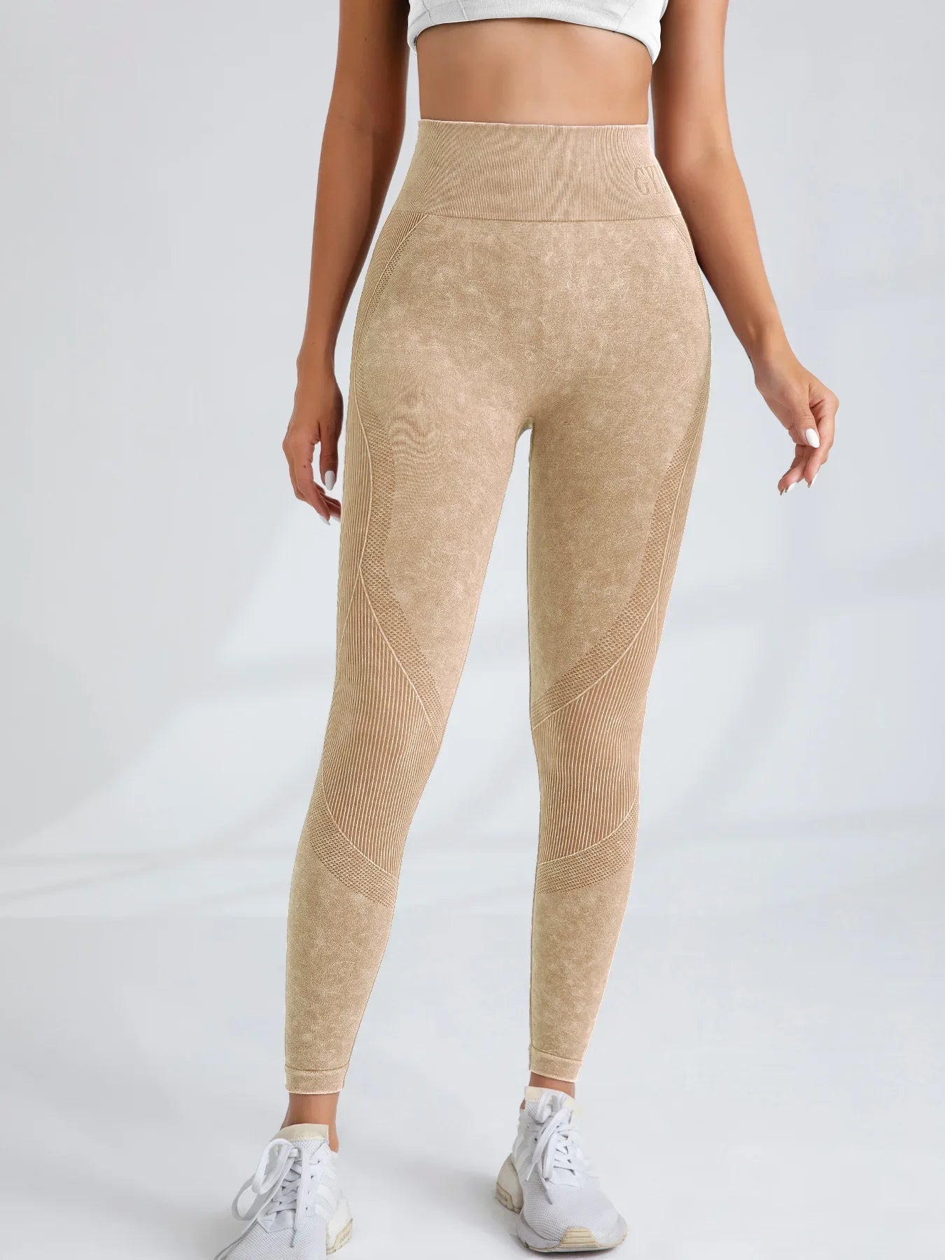 Women Seamless Gym High Waist Yoga Pants Hip Lifting Outdoor Sports Tight Waist Letter Sand Washed Pants Exercise Yoga Leggings Good Vibrations