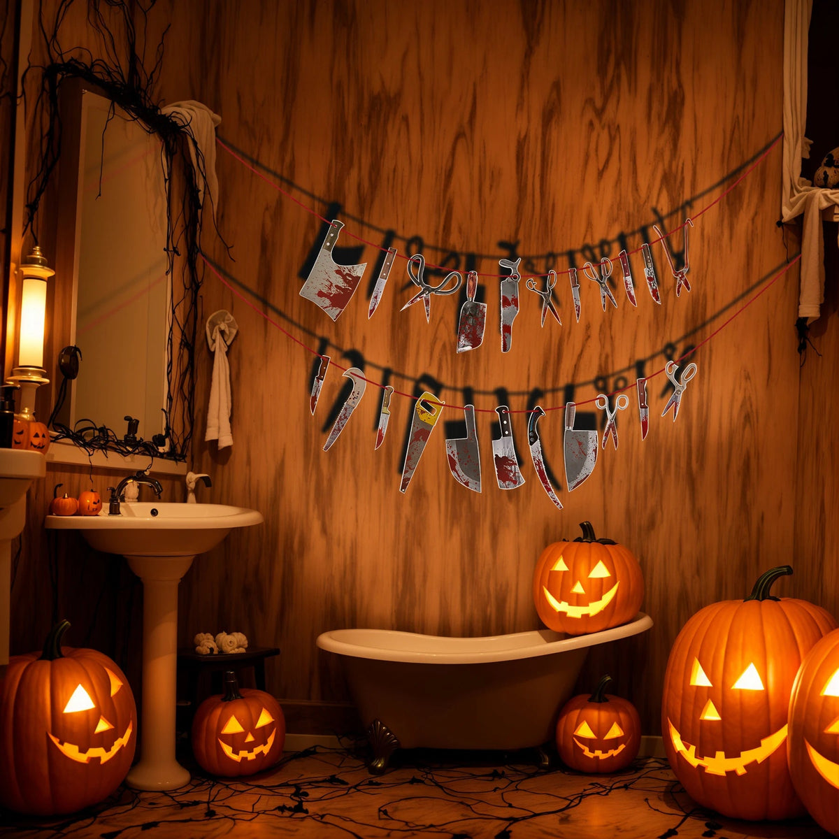 Halloween Decorations, Friday the 13th party, Insane asylum Halloween decorations, Spooky party decor, Good Vibrations