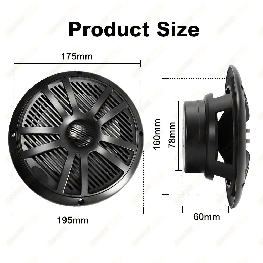 6.5 Inch 120W Marine Speakers Waterproof Weather Resistant Stereo Boat Speaker for Yachts Golf cart RV ATV UTV Ship Sauna Good Vibrations