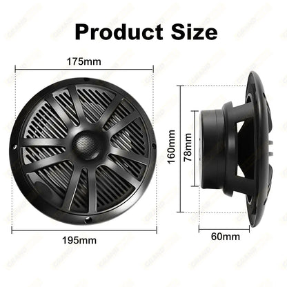 6.5 Inch 120W Marine Speakers Waterproof Weather Resistant Stereo Boat Speaker for Yachts Golf cart RV ATV UTV Ship Sauna Good Vibrations
