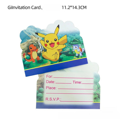 Hello Kitty Birthday Invitation Cards Pokemon Pikachu Invitations PAW Patrol Greetings Card Celebrate Birthday Party Supplies Good Vibrations