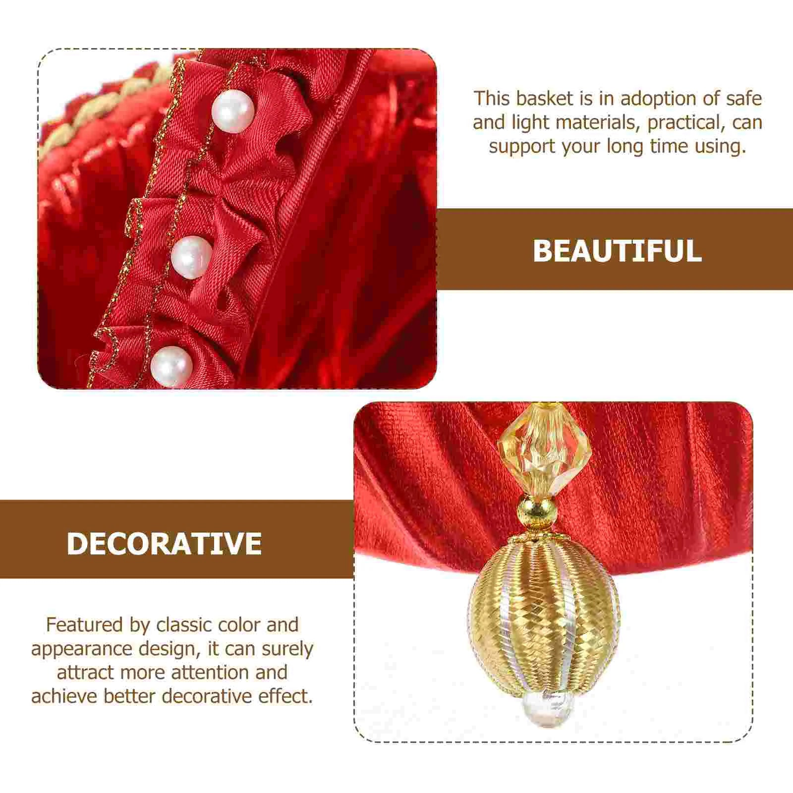 Pearl Flower Girl Basket Red Baskets Roses Small Rustic Wedding Elegant Vintage Good Vibrations