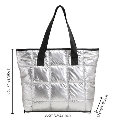 Women's shoulder bag light large bag women's fashion cotton tote bag large capacity shoulder bag commuting bag Good Vibrations