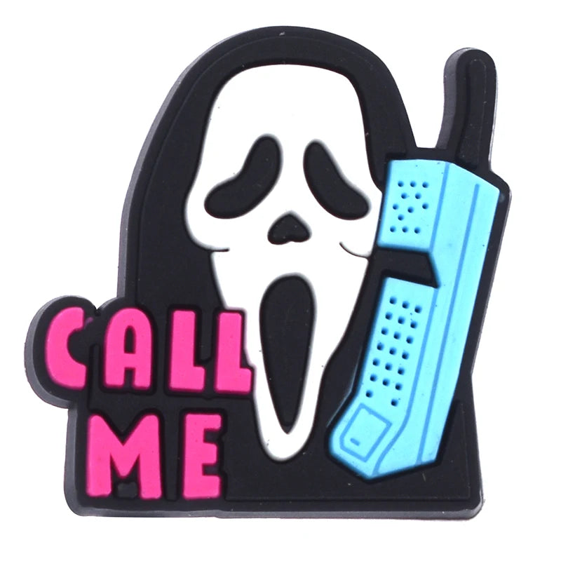 1PCS Hot Selling Ghost Series Shoe Charm PVC Sandal Accessories DIY Cartoon Skeleton Bag Wristband Decor Halloween Gifts Good Vibrations