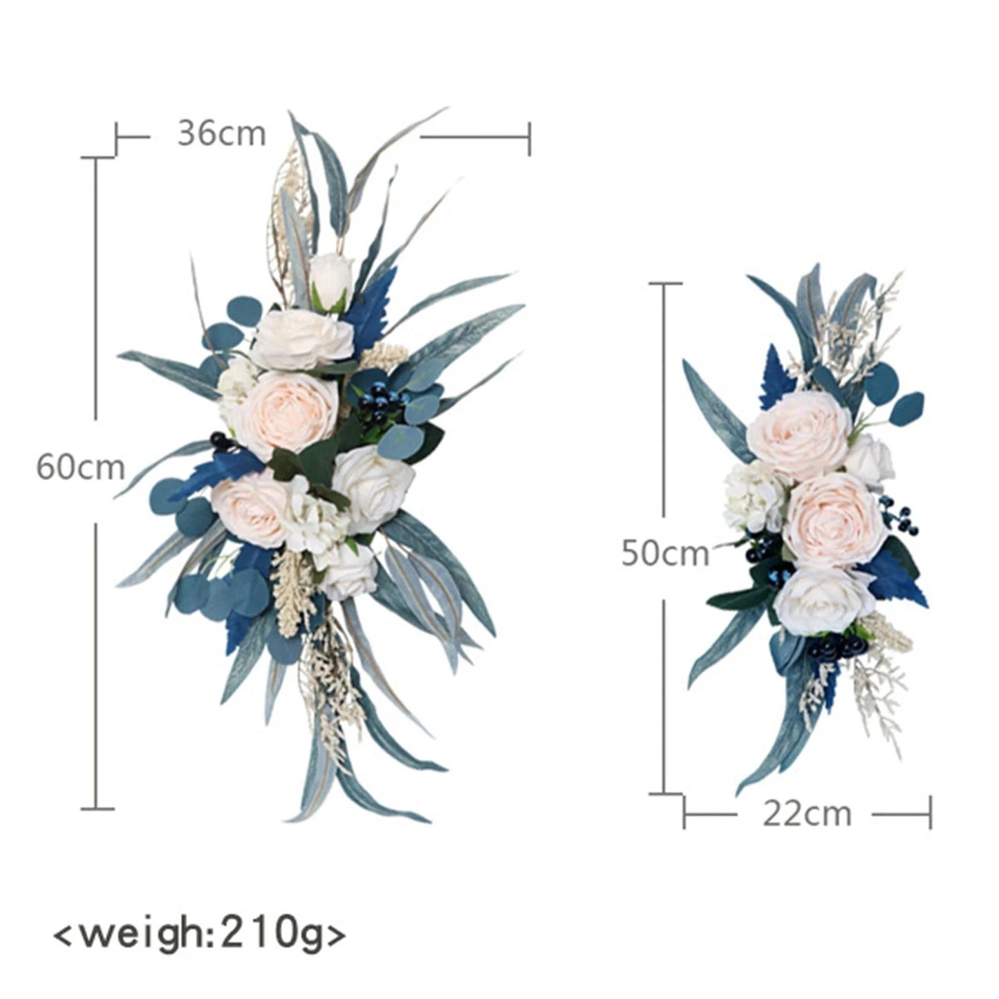 Large 2Pcs Artificial Flower Swag Floral Swag Garland Wedding Arch Flowers Kit for Sign Rustic Artificial Floral Swag Arch Decor Good Vibrations