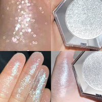 1 PC White Pearlescent Glitter Eyeshadow Palette - Waterproof and Long-lasting, Multi-purpose Eyeshadow Palette for Eyes, Lips a Good Vibrations