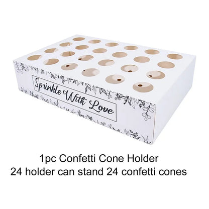 Wedding Tray Confetti Cone Stand Box Kraft Paper Tray Rustic Wedding Decoration Wedding Confetti Cones Cones Wedding Set supply Good Vibrations
