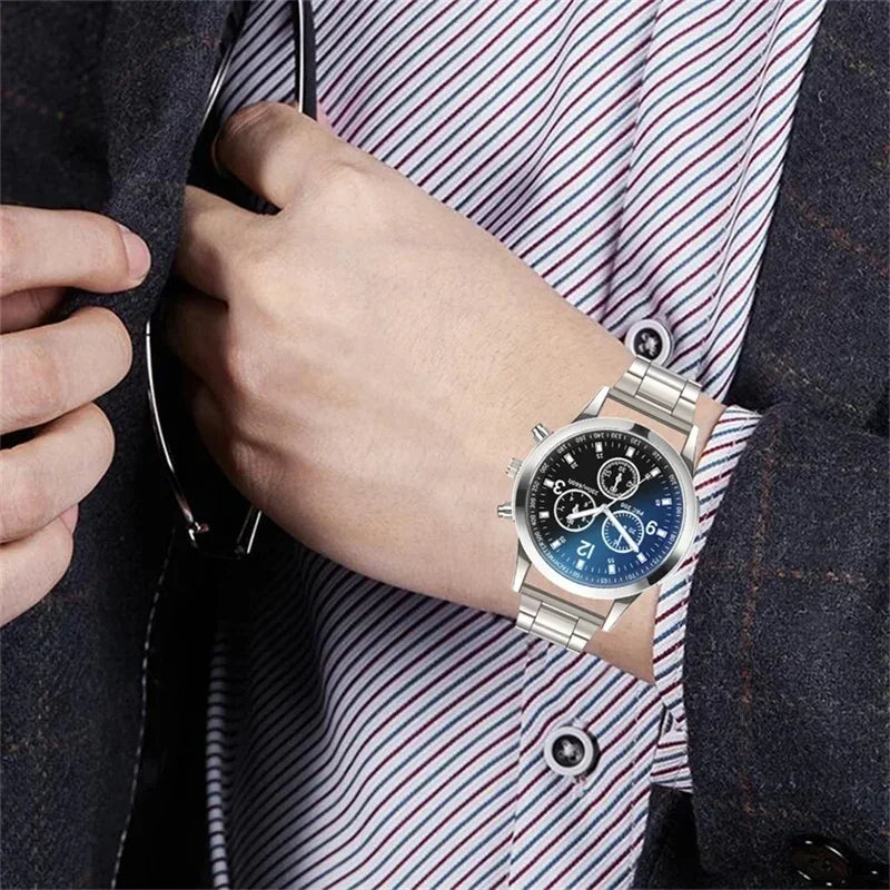 New Men Watches Luxury Band Round Watch Fashion Blu-ray Roman Watch for Man Relojes Para Hombre שעון ספורט Часы Мужские Наручные Good Vibrations