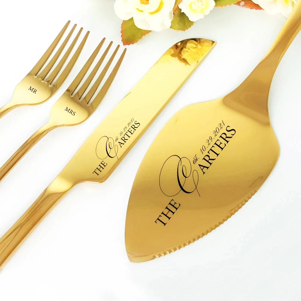 Custom Wedding Cake Knife, Wedding Cake Knife Set Personalized, Wedding Gift, Bridal Shower Gifts, Wedding Cake Cutting Set Good Vibrations