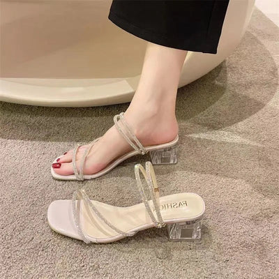 Sandal Slipper 2024 New Summer Fairy Style Womens Shoes Antiskid Not Grinding Feet High Heels Womens Sandals  Womens Slippers