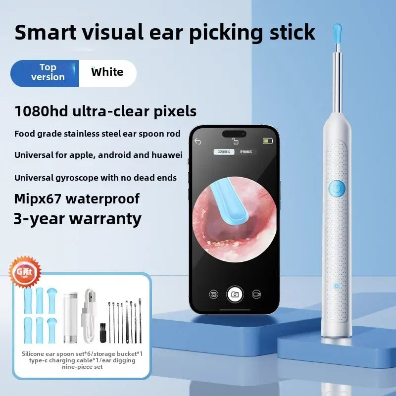 Wireless Visual Silicone Ear Spoon Endoscope Earpick Camera Otoscope Safe Ear Cleaner for Kids & Adults Good Vibrations