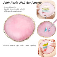 Resin Nail Art Painting Palette, Gold Trim Resin Nail Art Mixing Palette for Nail Polish Color Mixing Good Vibrations
