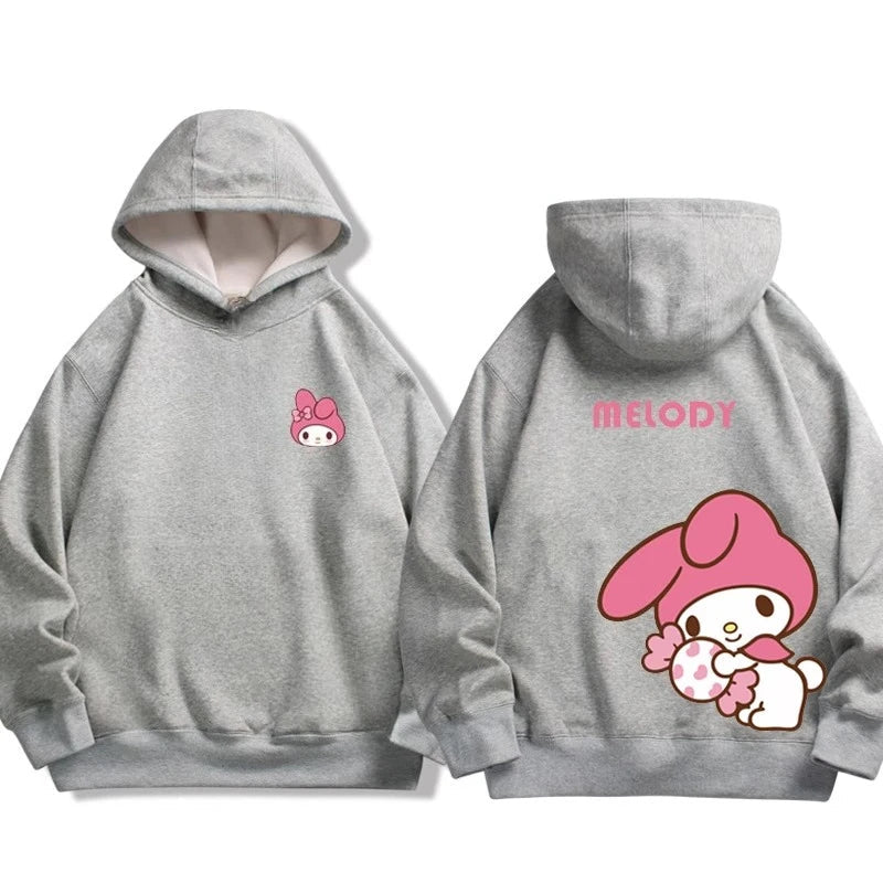 Sanrio co-branded sweatshirt for boys and girls Kuromi pattern print children's autumn and winter hoodie sweatshirt trend Good Vibrations