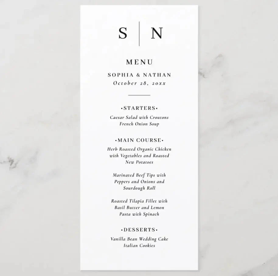 Customizable Wedding Menu, Personalized Wedding Menu, Green leaves and Flowers Menu Cards for Wedding, Custom Wedding Table Menu Good Vibrations