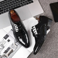 Luxury Men's Business Leather Shoes Black Formal Shoes Plus Size 38-49 Mens Wedding Shoe Lace Up Trend Shoes for Men Spring New Good Vibrations