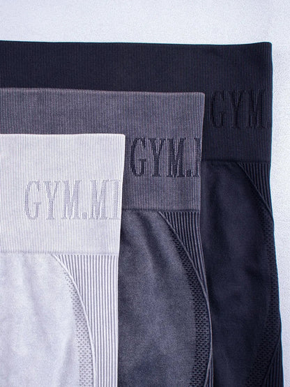 Women Seamless Gym High Waist Yoga Pants Hip Lifting Outdoor Sports Tight Waist Letter Sand Washed Pants Exercise Yoga Leggings Good Vibrations
