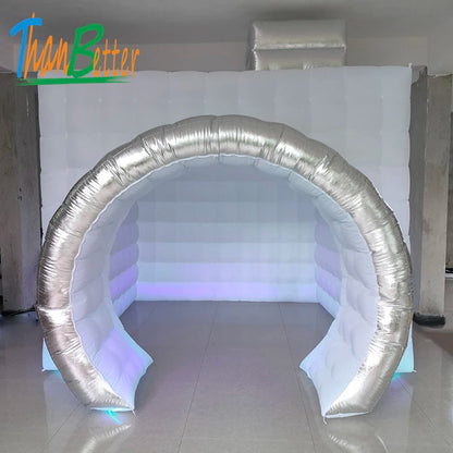 Gold Silver Black White New Style Camera Shape Wedding Party Inflatable Photo Booth Tent Cabin PhotoBooth With Multi Color LED Good Vibrations