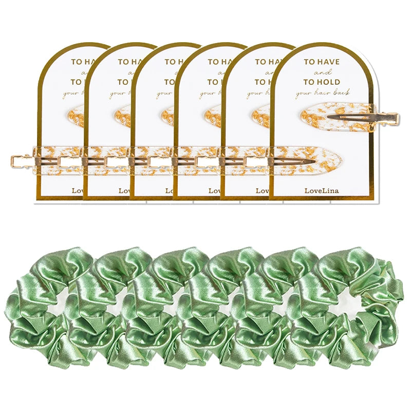 12pcs Bridesmaid Proposal Gifts Bridesmaid Hair Clips Hair Ties Scrunchies Set Bachelorette Party Wedding Bridal Shower Favors Good Vibrations