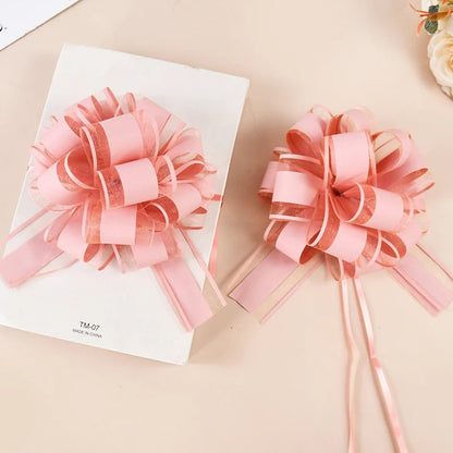 2/4/10Pcs Wedding Car Bow Ribbons Christmas Gift Wrap Packaging Decoration DIY Craft Flowers Birthday Party Supplies Valentines Good Vibrations
