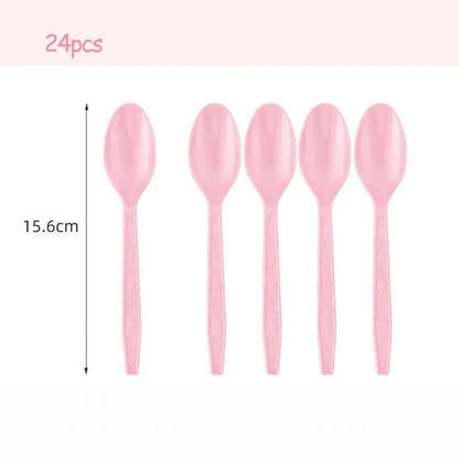Light Pink Party Supplies Disposable Dinnerware Set Include Plates and Cups Napkins Tablecloth for Birthday Party Decorations Good Vibrations