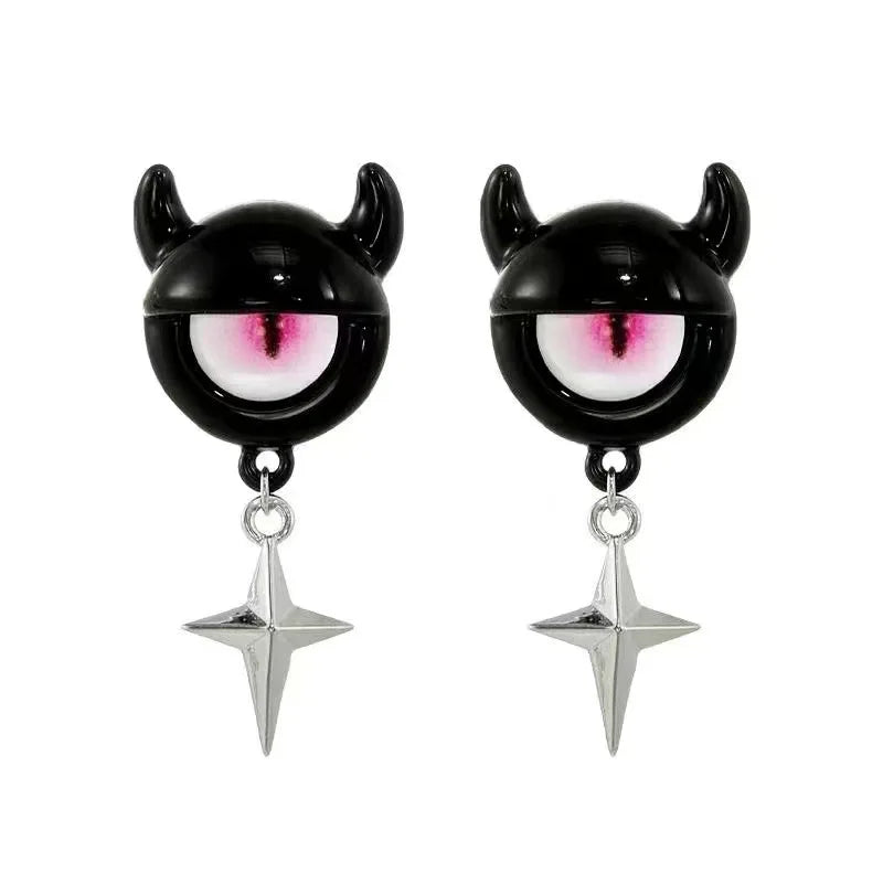 Kiss Jewelry Halloween Little Monster Wing Bat Eye Stud Earrings Women Cute Animal Eye Punk Earring Girls Y2K Brincos Party Gift Good Vibrations