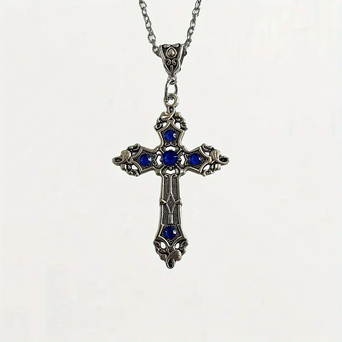 Gothic black ruby cross pendant men's women's for Women, Trendy Layering Pendant Charm Style, Daily Party Gift Evening Wedding Good Vibrations