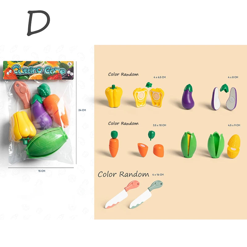 Children Pretend Play Cooking Toys Simulation Food Fruit Vegetable Kitchen Toys Montessori Educational Interactive Toy For Girls Good Vibrations