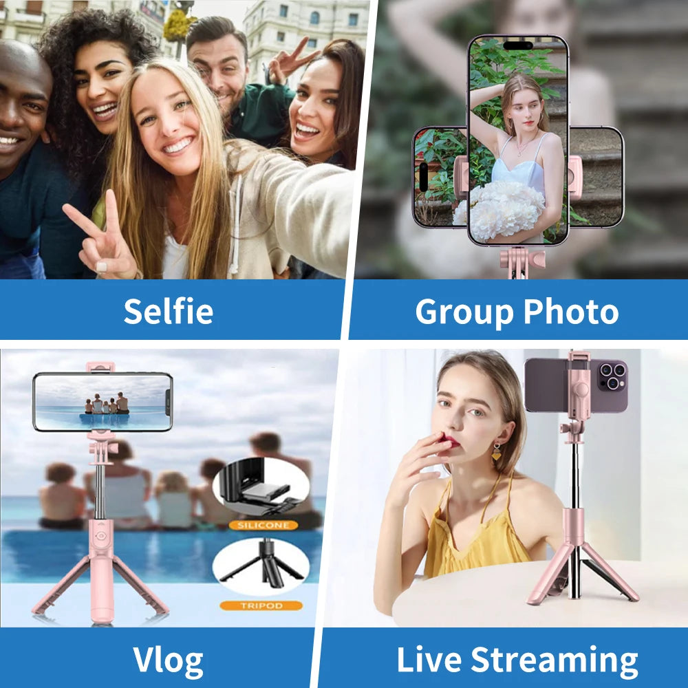 Wireless Selfie Stick Tripod Stand with Detachable Remote for iPhone Mobile Phone Tiktok Live Streaming Good Vibrations Adult Super Store