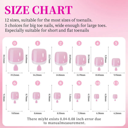 288PCS Nude Pink Fake Nails Colorful French Tips Full Cover Press On Nails for Hands & Feet DIY Manicure False Nails Art Good Vibrations