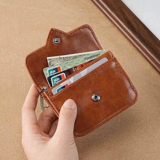 PULeather Card Holder Purse Women Cute Heart Shaped Small Wallet Multi-card Anti-magnetic Card Holder Travel Cash Coin Bag Good Vibrations
