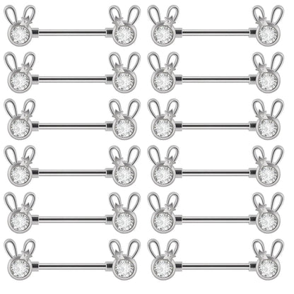 6Pairs/Lot 361L Surgical Steel Nipple Barbell Ring Moon Nipple Ring Scissors Nipple Shield 14G Tongue Piercing Body Jewelry Good Vibrations