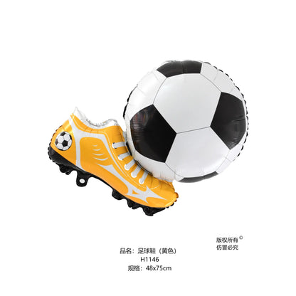Football Soccer Ball & Shoe Foil Balloons - Sports Theme Birthday Party Decorations Kids Baby Shower Supplies Good Vibrations