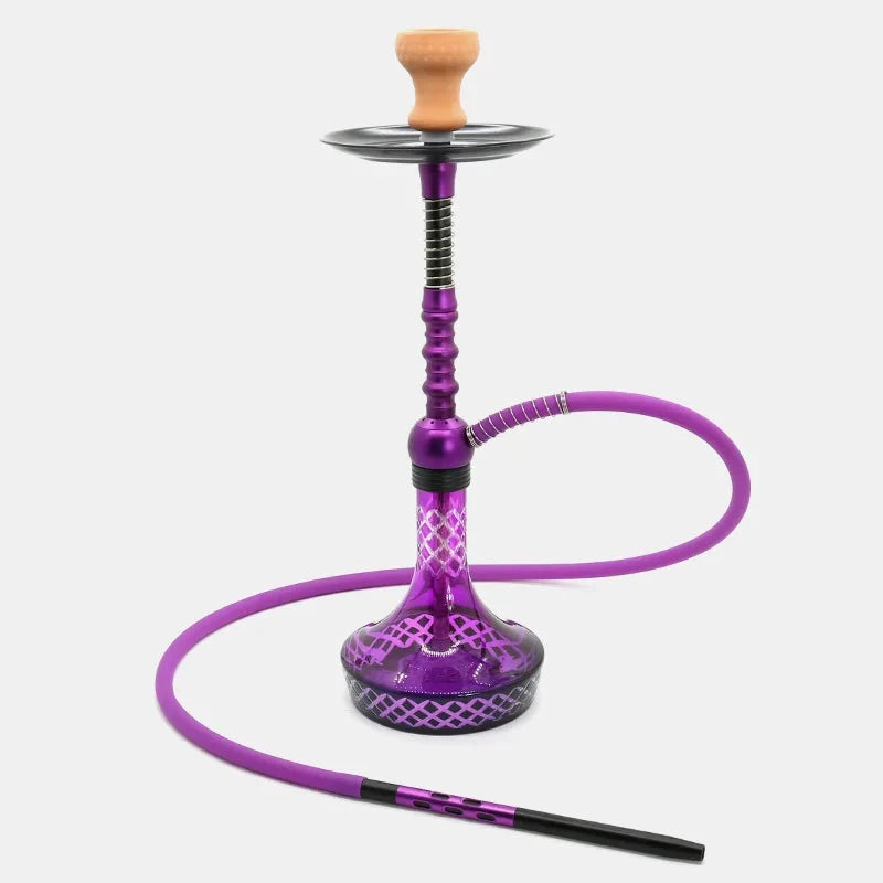 Arab shisha bar KTV single aluminum alloy, glass single tube color, hookah set Good Vibrations
