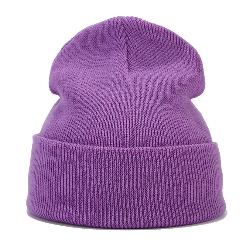 Knitted hats for men and women in autumn and winter, pure color, simple and versatile. Knitted hats with pullovers and cold hats Good Vibrations
