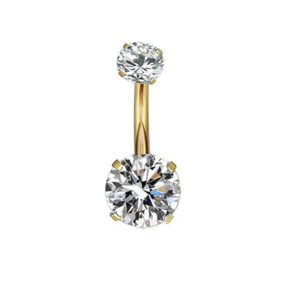1Pc Gold Color Stainless Steel Belly Ring, Flower Heart Shaped CZ Crystal Navel Belly Button Rings Butterfly Navel Piercings 14G Good Vibrations Adult Super Store