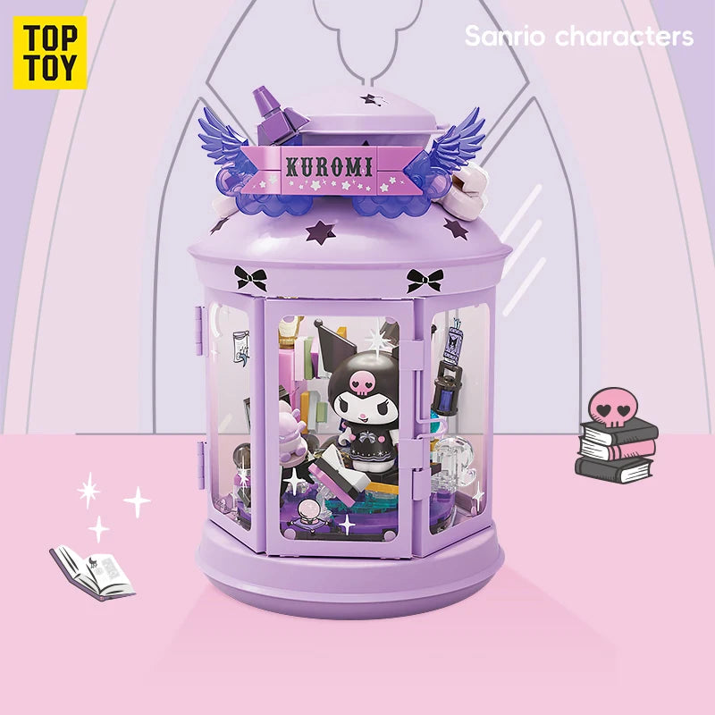 Sanrio Building Blocks Night Light Series Puzzle Assembly Kuromi Pochacco Kawaii Decorative Building Blocks Girl's Birthday Gift Good Vibrations