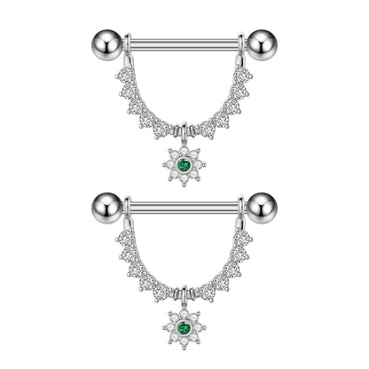 2pcs Both Sides Screwed Shield Barbell Nipple Rings 16mm Length Nipple Piercings Nonbril U-Shaped Dangled Heart Nipple Jewelry Good Vibrations