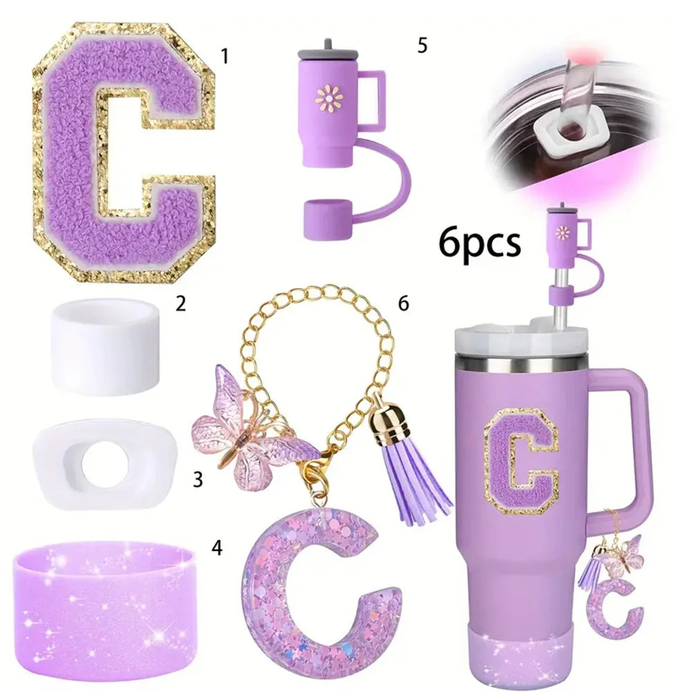 6PCS Cup Accessories Set for Stanley Cup  40oz tumbler with handle Including Silicone Straw Topper and Boot, Spill Proof Stopper Good Vibrations Adult Super Store