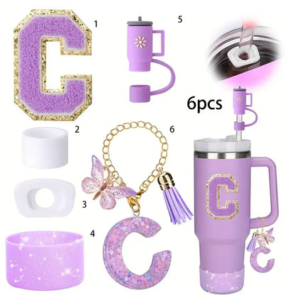 6PCS Cup Accessories Set for Stanley Cup  40oz tumbler with handle Including Silicone Straw Topper and Boot, Spill Proof Stopper Good Vibrations Adult Super Store