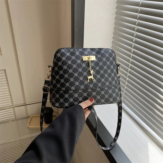 PU Leather Women Shoulder Bag Female Deer Pendant Handbags Girl Small Crossbody Bag Fashion Shell Shape Messenger Bag Bolsos Good Vibrations