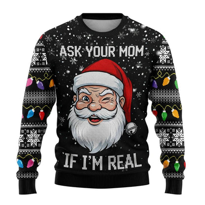 Funny Santa Claus Graphic Ugly Christmas Sweater Fashion Autumn Streetwear 3D Printed Sweatshirts Loose Breathable Pullovers Good Vibrations