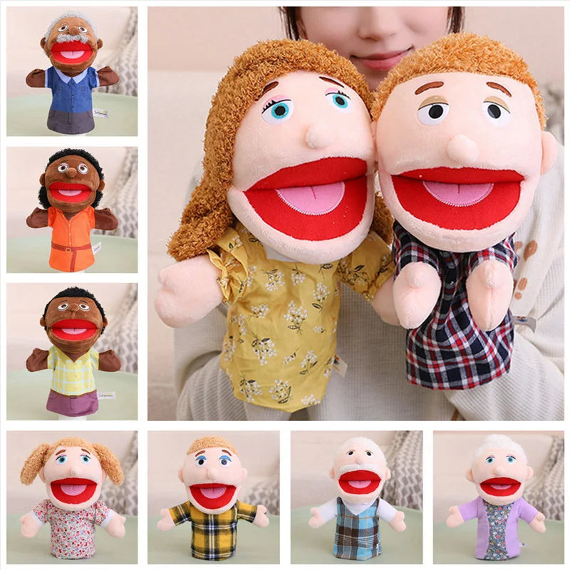 28-33cm Kids Plush Finger & Hand Puppet Popular Activity Boy Girl Role Play Bedtime Story Props Family Role Playing Toys Doll Good Vibrations