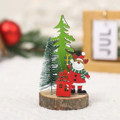 Christmas Wooden Ornaments Xmas Tree Pendant Santa Claus Crafts Table Decor Christmas Tree Decor Xmas Gifts New Year 2024 Good Vibrations