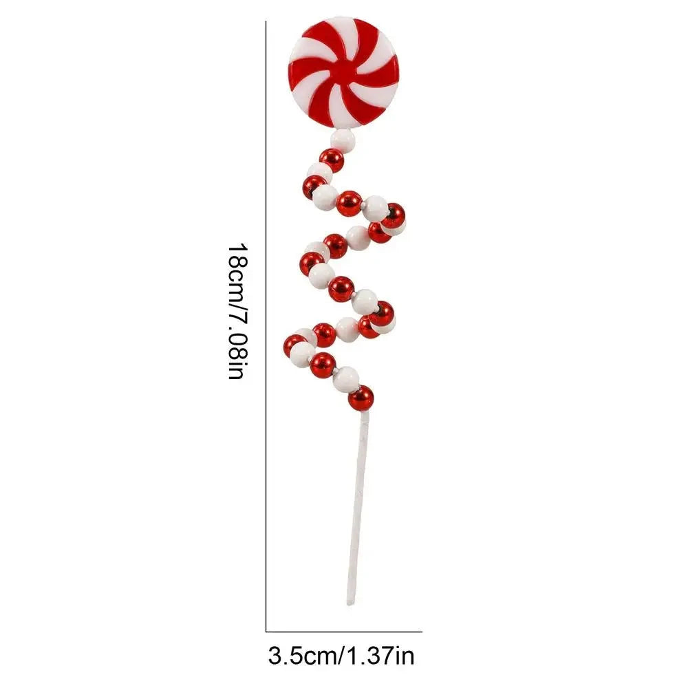 Christmas Candy Cane Decorations Christmas Tree Decoration Red White Lollipop Decoration Curved Candy Christmas Tree Stems Decor Good Vibrations