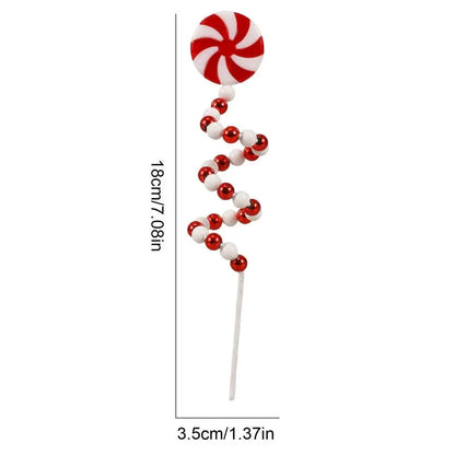 Christmas Candy Cane Decorations Christmas Tree Decoration Red White Lollipop Decoration Curved Candy Christmas Tree Stems Decor Good Vibrations